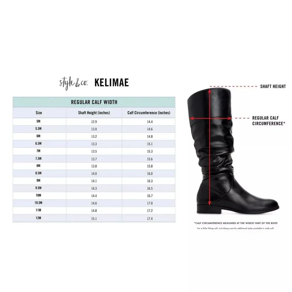 Style & Co Kelimae Black Suede Scrunch Boots Wide Calf - Picture 6 of 8
